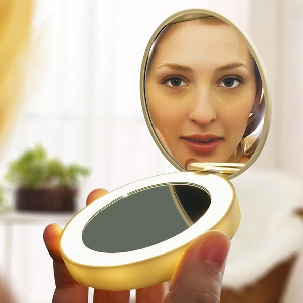 Mini make-up mirror with LED light